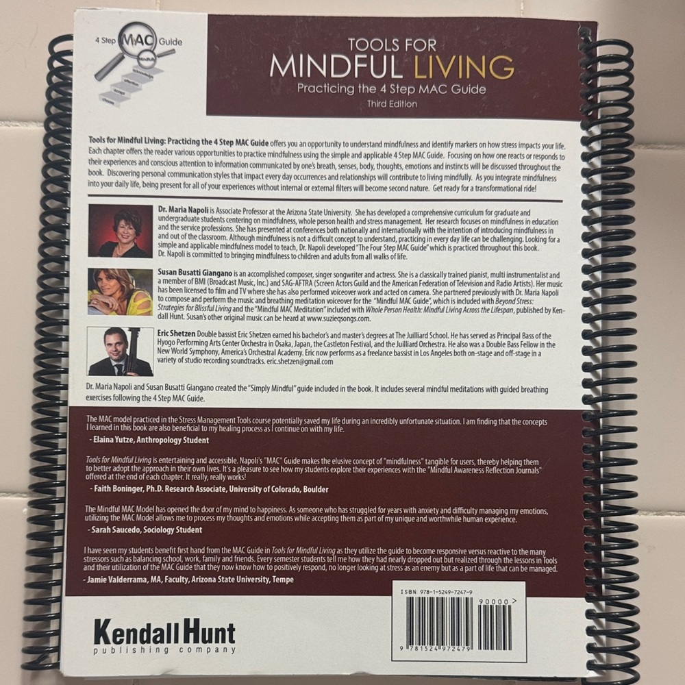 Tools for Mindful Living Maria Napoli PHD 3rd edition - Picture 2 of 3